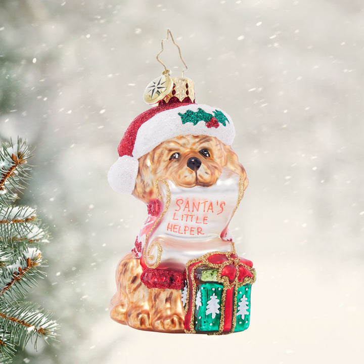 Front image - Festive Furry Friend Gem - (Dog ornament)