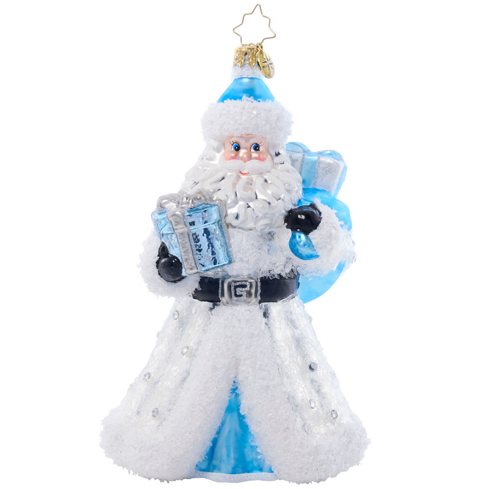 Front image - Icy Elegance St. Nick - (Santa ornament)