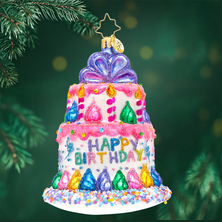 Front image - Birthday Bash Bauble - (Happy Birthday Christmas) 