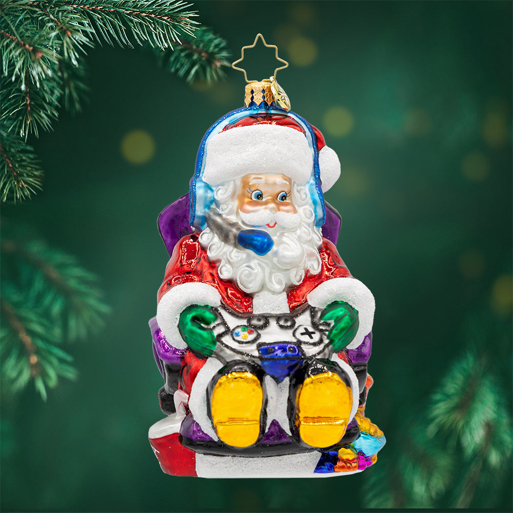 Front image - Game Master Santa Claus - (Personalized holiday ornament)