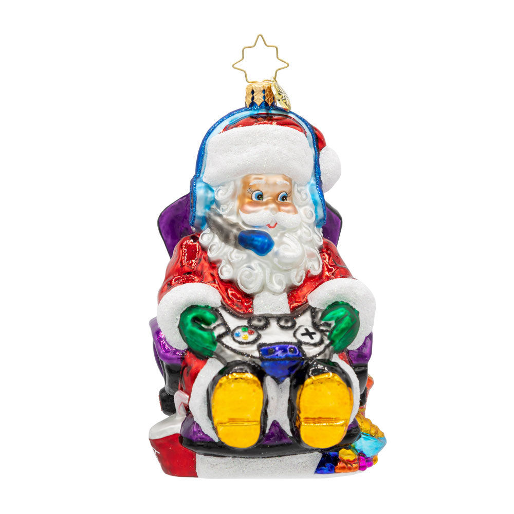 Front image - Game Master Santa Claus - (Personalized holiday ornament)