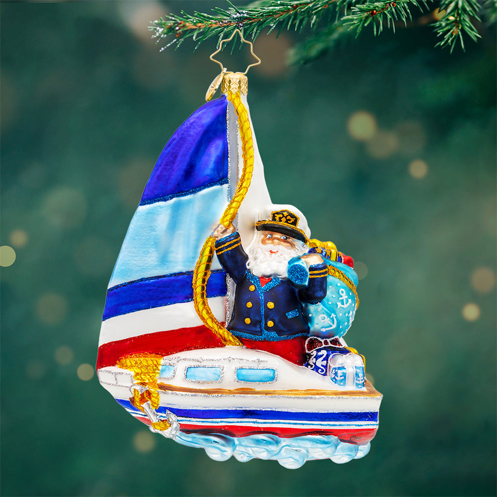 Front image - Smooth Sailin' Santa - (Santa Claus ornaments)