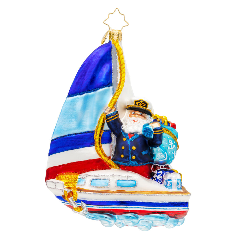 Front image - Smooth Sailin' Santa - (Santa Claus ornaments)