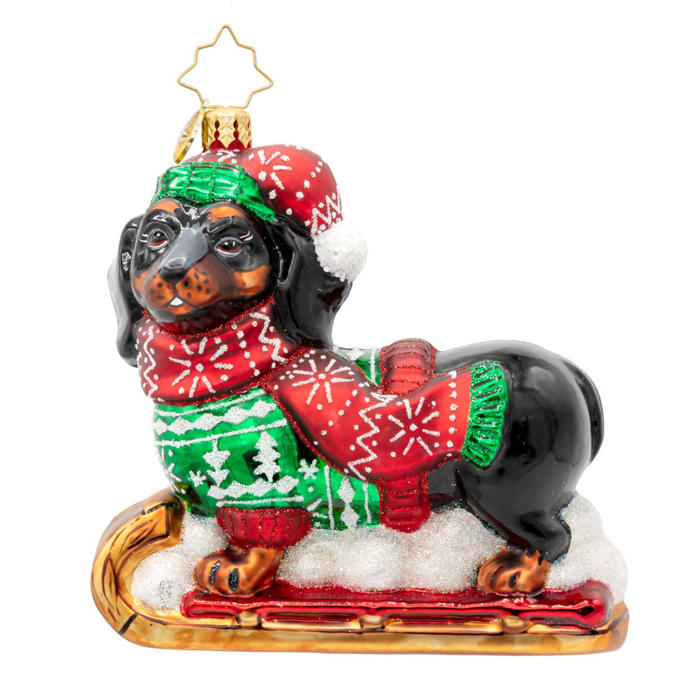 Front image - Dapper Dachshund - (Dog ornaments)