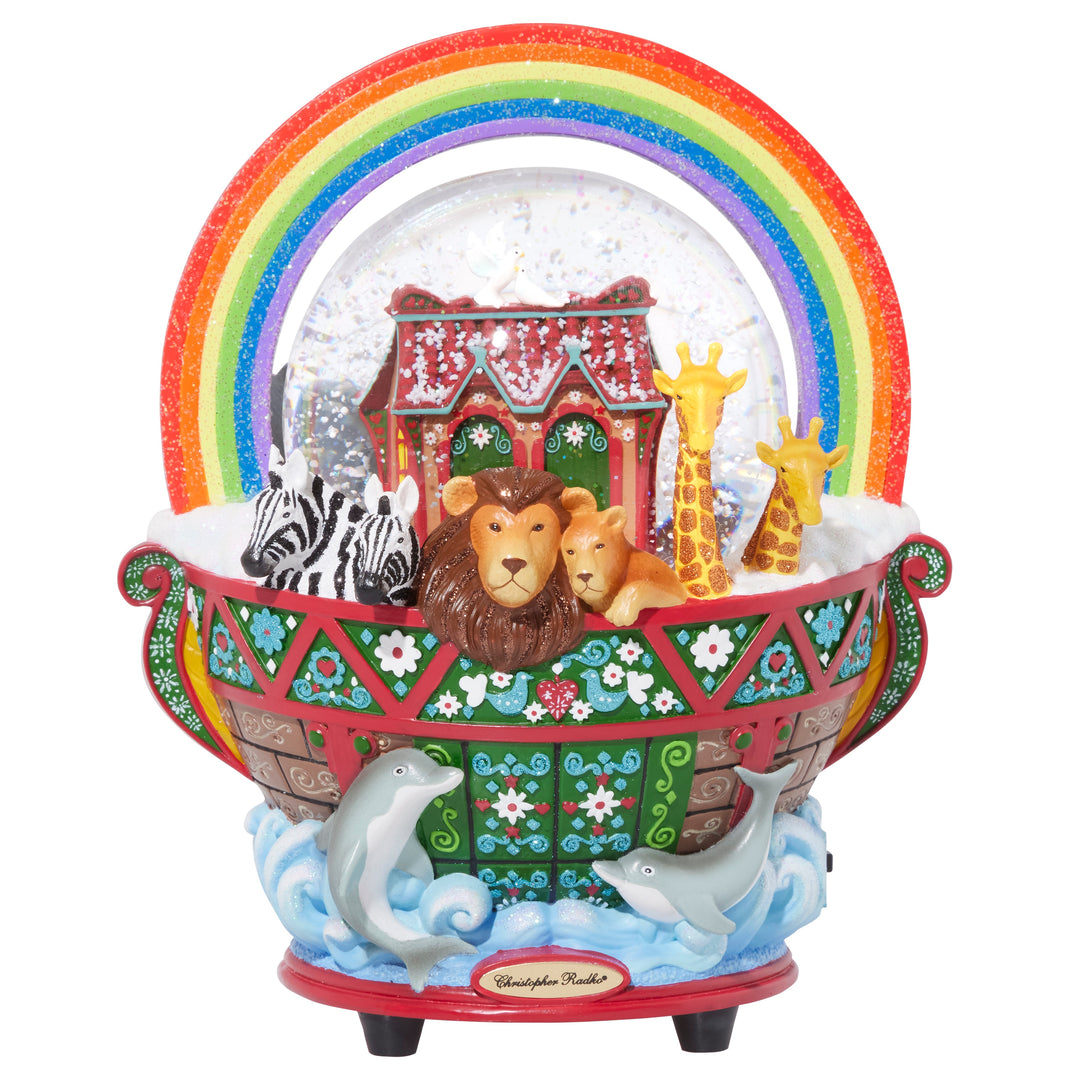 Noah's Ark Snow Globe featuring animals