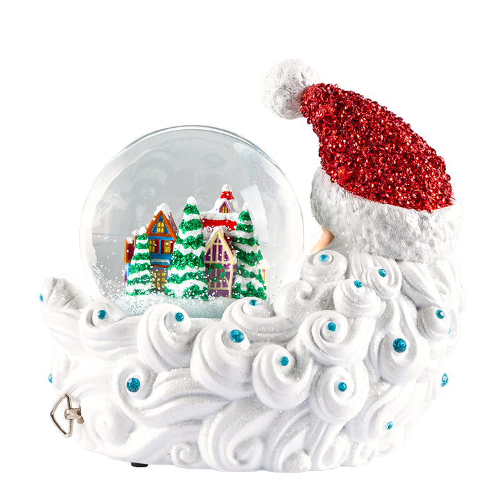 Crescent Santa Village Snowglobe