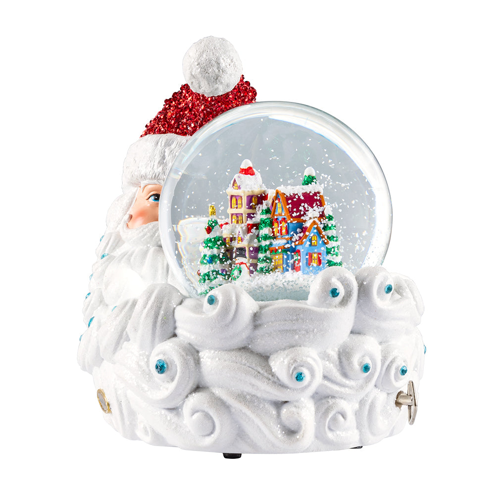 Crescent Santa Village Snowglobe