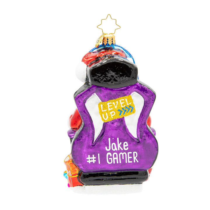 Back image - Game Master Santa Claus - (Personalized holiday ornament)