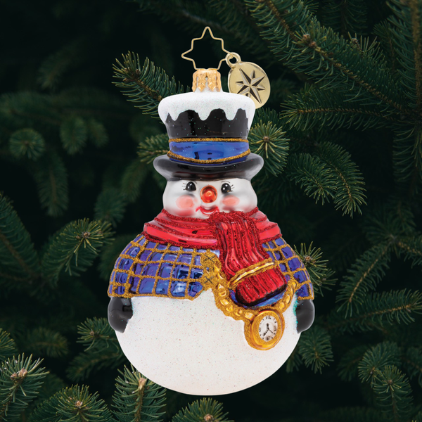 Christopher Radko CHILLS WILLS newest Blown Glass Ornament Snowman Christmas