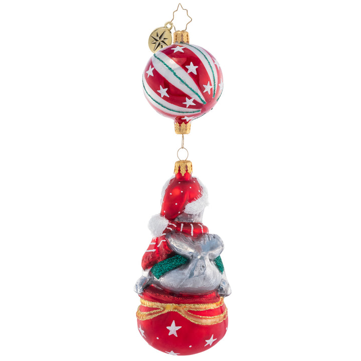 Back - Ornament Description - It's A Seal-abration: This seal donning a Santa hat can be the star of the show on your tree this year. Perfectly balanced, he won't drop the ball!