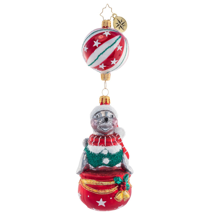 Front - Ornament Description - It's A Seal-abration: This seal donning a Santa hat can be the star of the show on your tree this year. Perfectly balanced, he won't drop the ball!