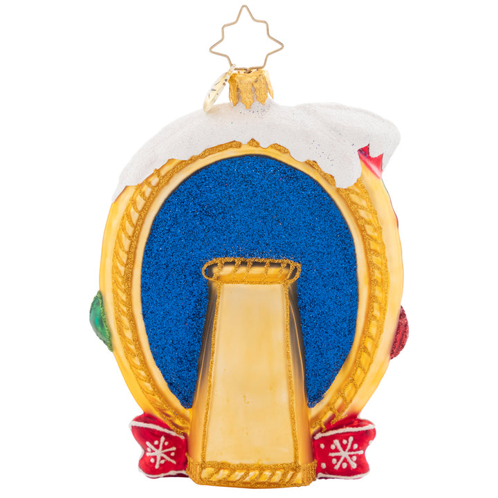 Back - Ornament Description - A Picture Perfect Pair: These snow-sweeties are cheesing for the camera. They'll make the most picturesque pair on your tree this year, framed in gold and wrapped up in a bow!