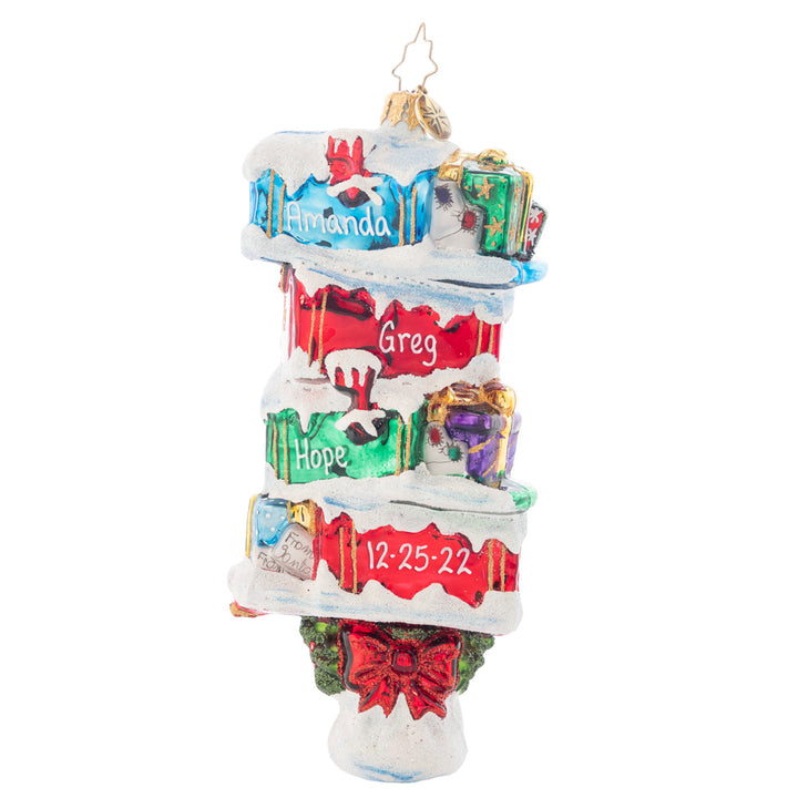 Ornament Description - Reindeer Mail Delivery!: It's a reindeer mail delivery! Dasher, Donner, and the gang can't wait to receive their holiday cards, letters, and gifts! Note: Please allow approximately one month (on top of shipping time) for our elves to personalize your ornament.